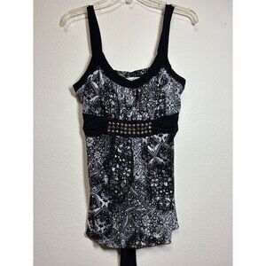 VTG Speechless Y2K Babydoll Blouse Sleeveless Casual Party Embellished Sz Large